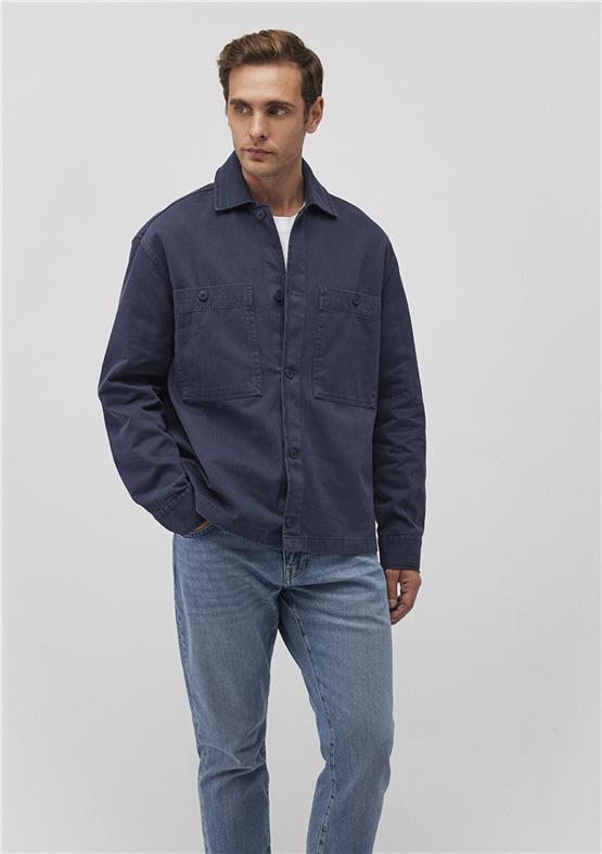 Mavı M0211272-70726 Murekkep Mavı Erkek Loose Ceplı Gomlek