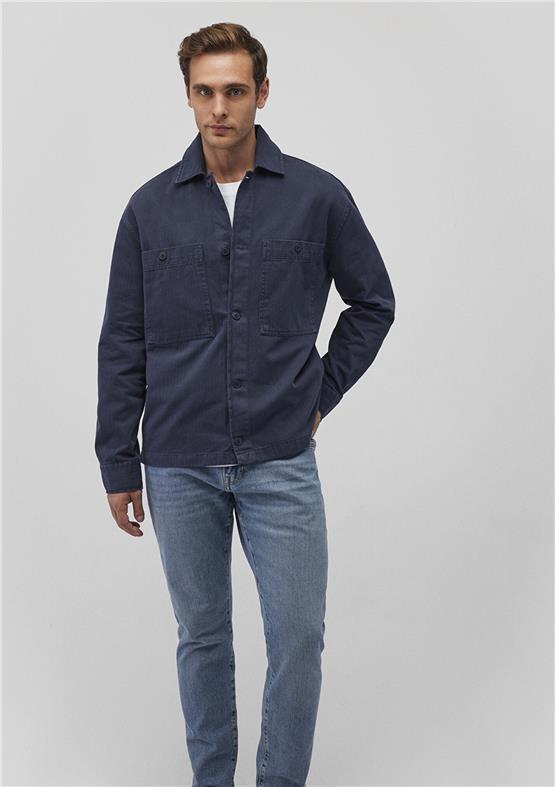 Mavı M0211272-70726 Murekkep Mavı Erkek Loose Ceplı Gomlek