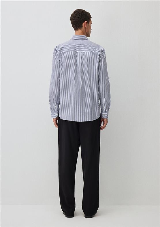 Mavı M0211276-70894 Saks Mavı Erkek Regular Cızgılı Gomlek