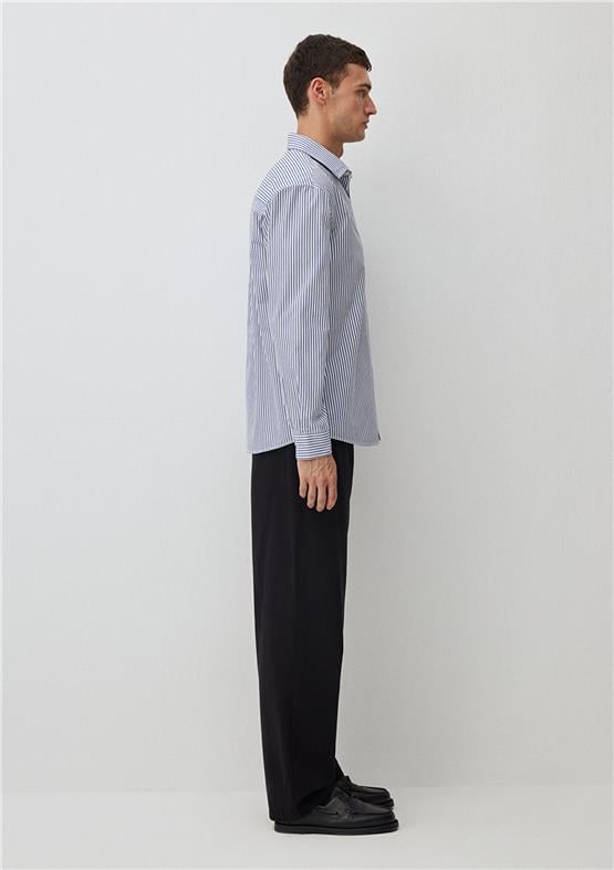 Mavı M0211276-70894 Saks Mavı Erkek Regular Cızgılı Gomlek