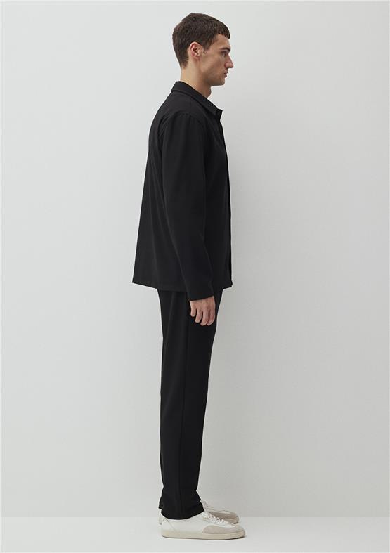 Mavı M0211280-900 Siyah Erkek Loose Uzun Kol Gomlek