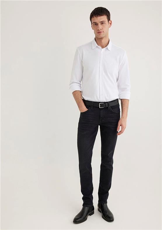 Mavi M0211583-620 Beyaz Erkek Slim Uzun Kollu Gömlek