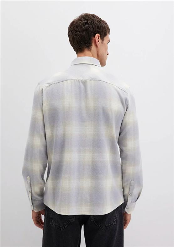 Mavı M0211637-90847 Celestıal Blue Check Erkek Karelı Uzun Kollu Regular Gomlek