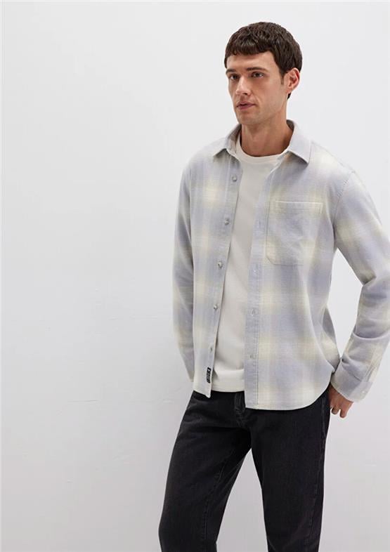 Mavı M0211637-90847 Celestıal Blue Check Erkek Karelı Uzun Kollu Regular Gomlek