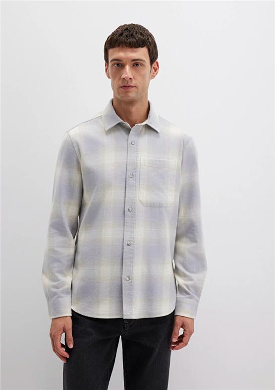 Mavı M0211637-90847 Celestıal Blue Check Erkek Karelı Uzun Kollu Regular Gomlek