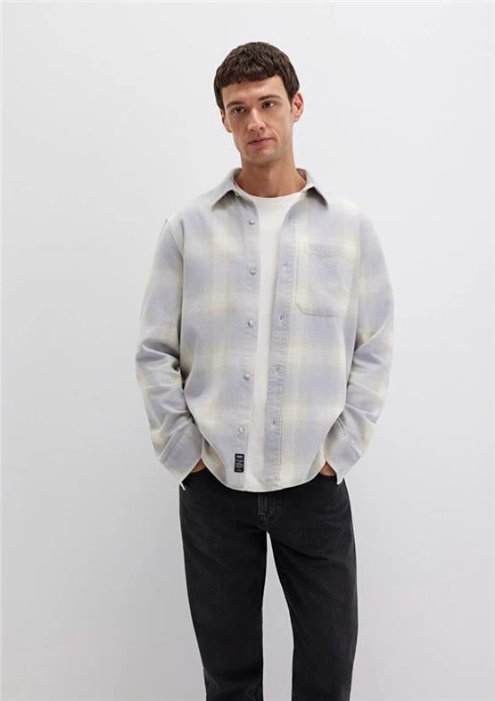 Mavı M0211637-90847 Celestıal Blue Check Erkek Karelı Uzun Kollu Regular Gomlek