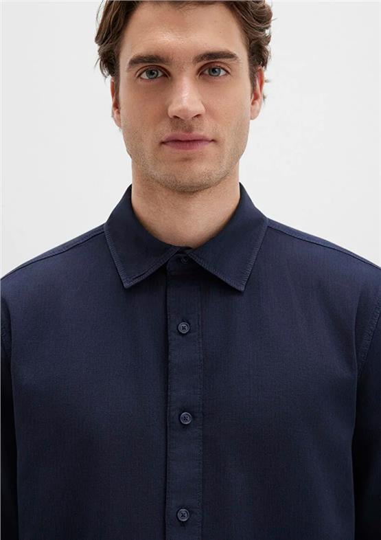 Mavı M0211641-82183 Koyu Grı Erkek Normal Kesım Uzun Kol Duz Gomlek