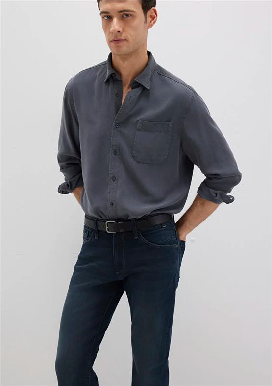 Mavı M0211647-80106 Antrasıt Erkek Uzun Kollu Tencel Regular Gomlek