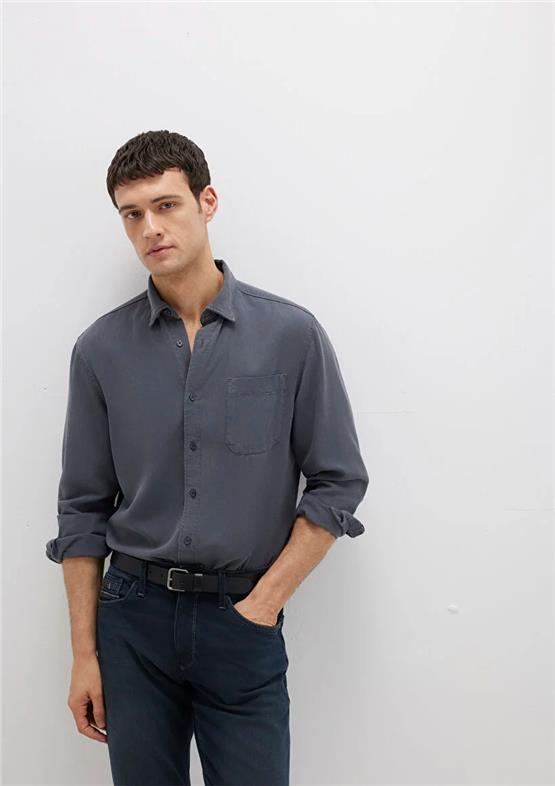 Mavı M0211647-80106 Antrasıt Erkek Uzun Kollu Tencel Regular Gomlek