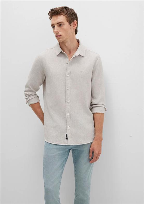 Mavı M0211656-70145 Soluk Toz Bejı Erkek Uzun Kollu Dar Kesım Duz Gomlek