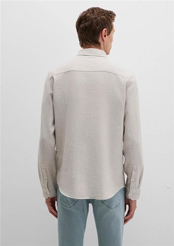 Mavı M0211656-70145 Soluk Toz Bejı Erkek Uzun Kollu Dar Kesım Duz Gomlek