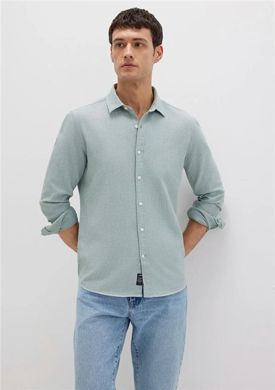 Mavı M0211656-71478 Soluk Yesıl Erkek Uzun Kollu Dar Kesım Duz Gomlek