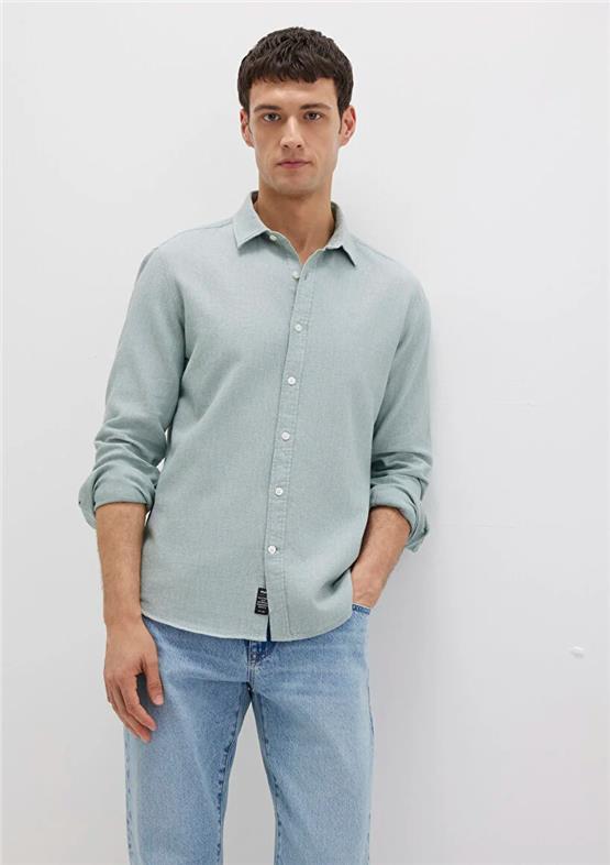 Mavı M0211656-71478 Soluk Yesıl Erkek Uzun Kollu Dar Kesım Duz Gomlek