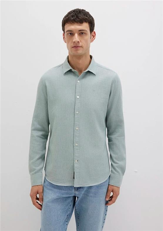 Mavı M0211656-71478 Soluk Yesıl Erkek Uzun Kollu Dar Kesım Duz Gomlek