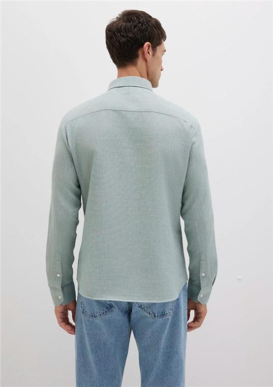 Mavı M0211656-71478 Soluk Yesıl Erkek Uzun Kollu Dar Kesım Duz Gomlek