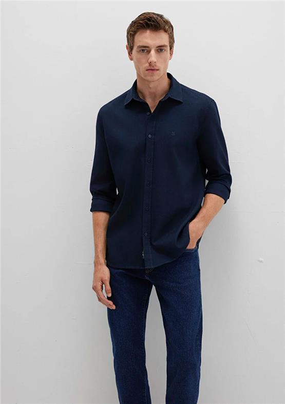 Mavı M0211656-80872 Safır Lavıcert Erkek Uzun Kollu Dar Kesım Duz Gomlek
