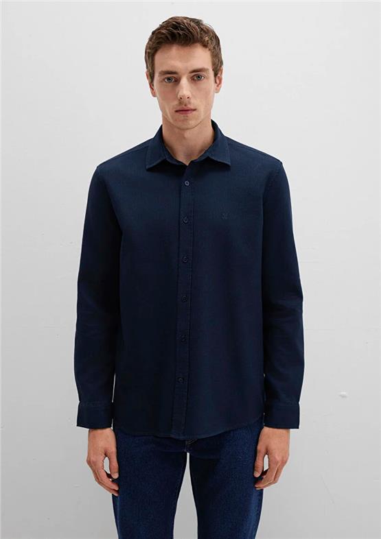 Mavı M0211656-80872 Safır Lavıcert Erkek Uzun Kollu Dar Kesım Duz Gomlek
