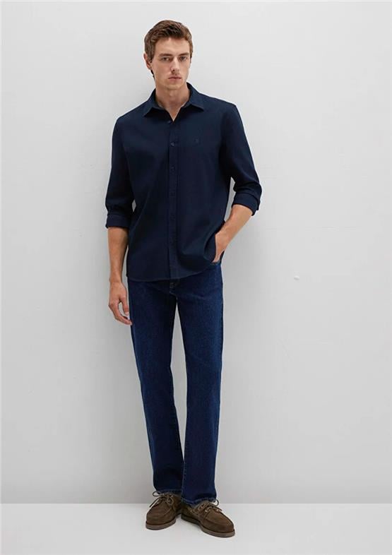 Mavı M0211656-80872 Safır Lavıcert Erkek Uzun Kollu Dar Kesım Duz Gomlek