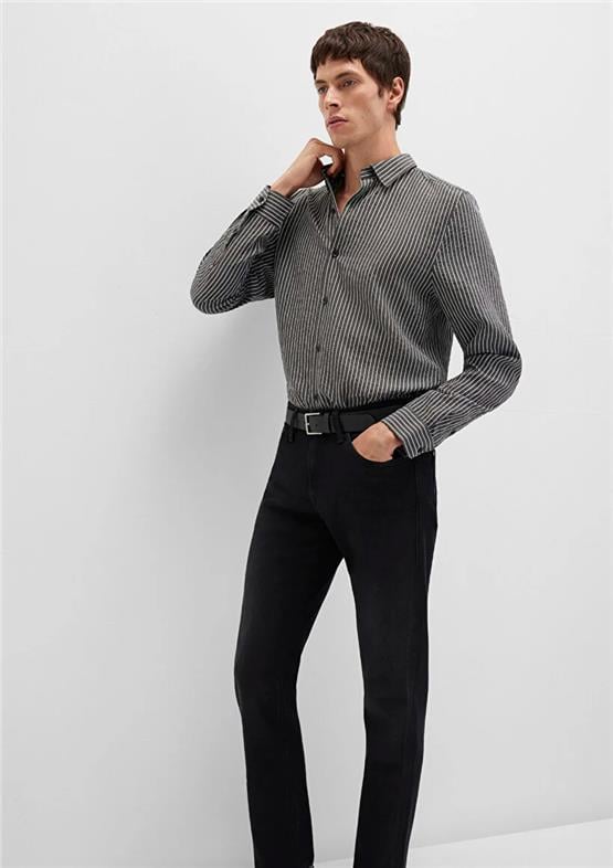 Mavı M0211669-90902 Antrasıt Erkek Normal Kesım Cızgılı Gomlek