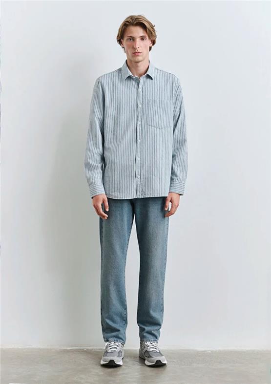 Mavı M0211696-90915 Lıght Indıgo Strıpe Erkek Regular Cızgılı Gomlek