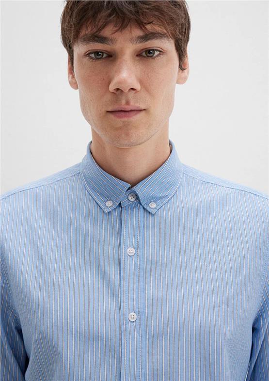 Mavı M0211710-90934 Celestıal Blue Erkek Regular Cızgılı Gomlek