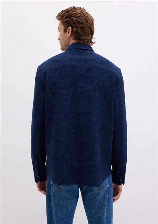Mavı M0211789-70497 Derın Lacıvert Erkek Normal Kesım Uzun Kol Duz Gomlek