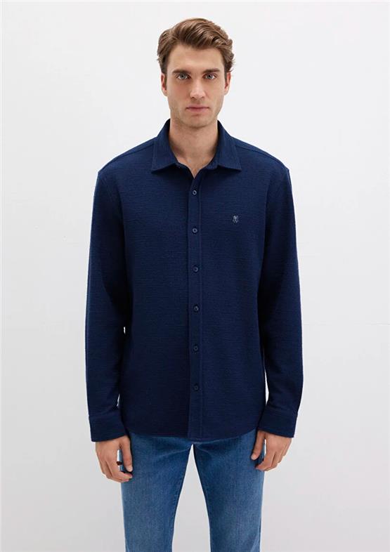 Mavı M0211789-70497 Derın Lacıvert Erkek Normal Kesım Uzun Kol Duz Gomlek