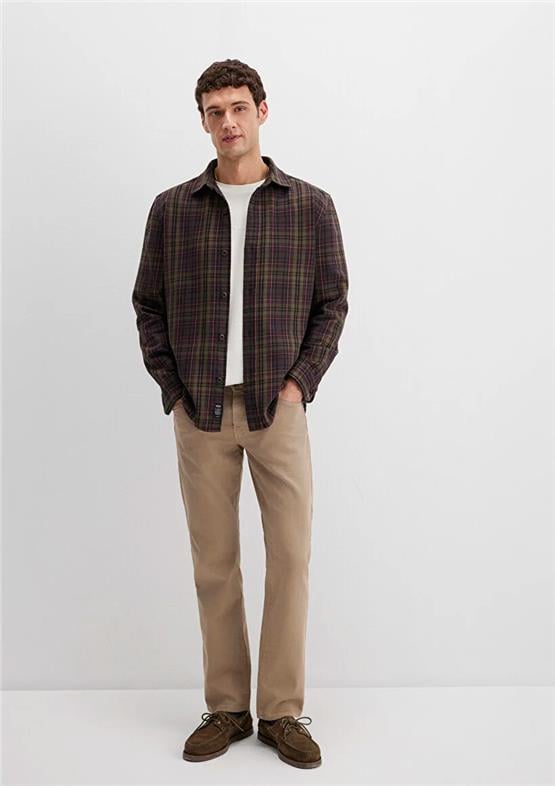 Mavı M0211818-91371 Seal Brown Check Erkek Normal Kesım Ekose Karelı Gomlek