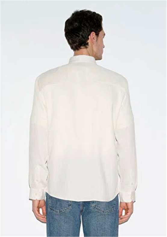 Mavı M0211829-70057 Kırık Beyaz Erkek Regular Uzun Kollu Tencel Gomlek