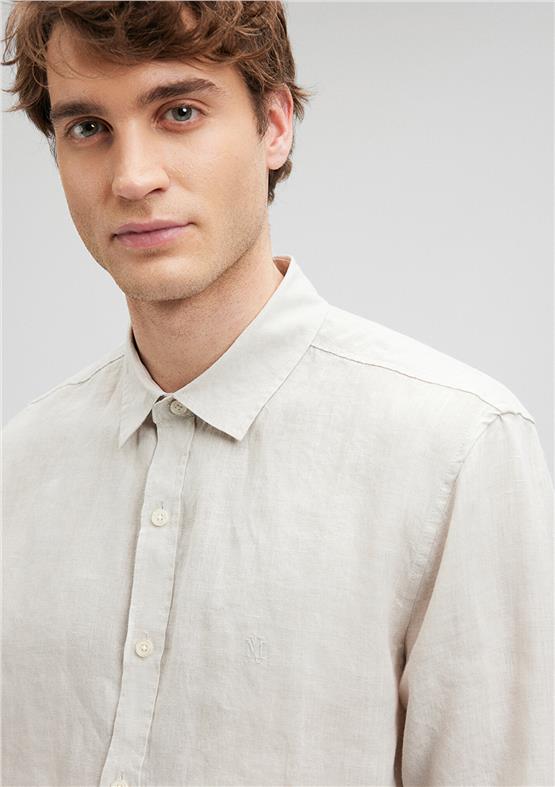 Mavi M021190-70144 Ay Taşı Beji Erkek Slim Keten Gömlek