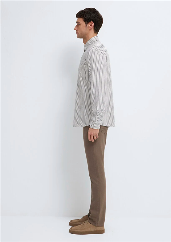 Mavı M0211914-18790 Indıgo Erkek Regular Cızgılı Gomlek