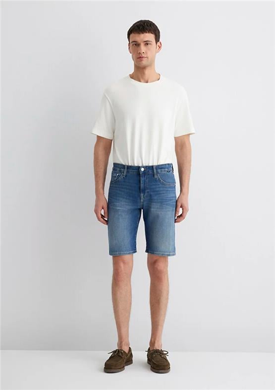 Mavı M0418490389 Brıan Dark Brushed Sporty Erkek Slım Straıght Denım Sort