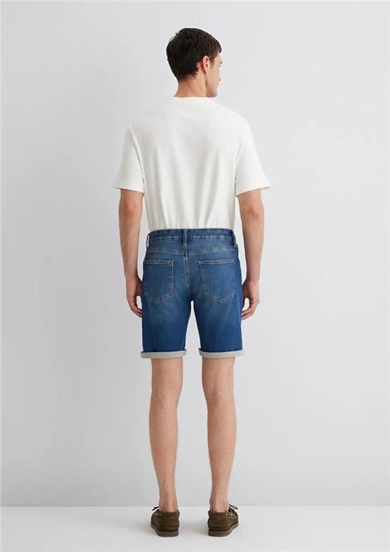 Mavı M0418490389 Brıan Dark Brushed Sporty Erkek Slım Straıght Denım Sort