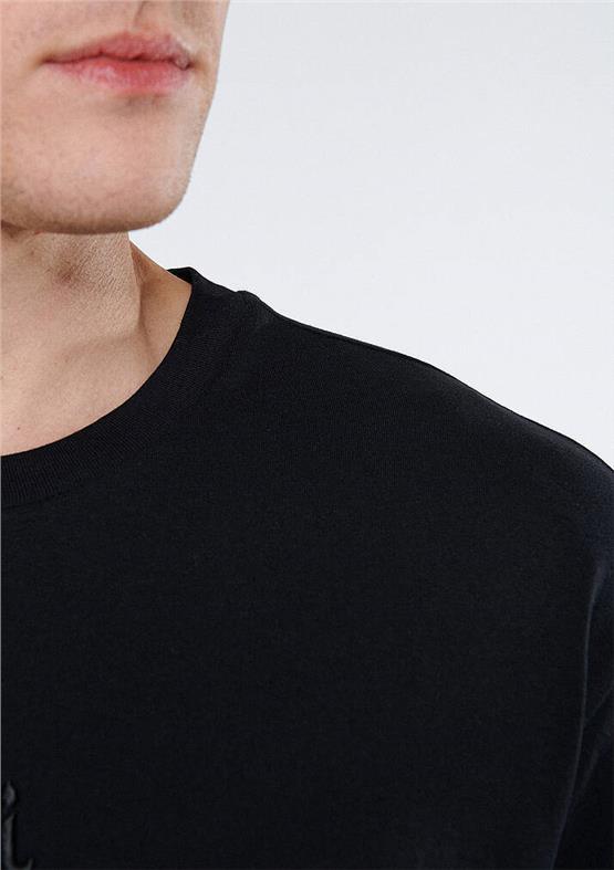 Mavi M0610100-900 Siyah Erkek Loose Mavi Baskılı T-Shirt