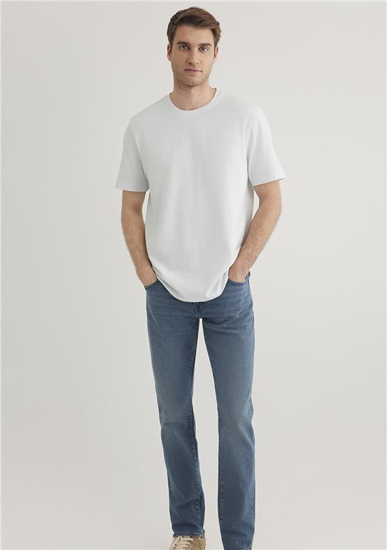 Mavı M0610252-70793 Illusıon Blue Erkek Regular Basıc Bısıklet Yaka T-Shırt