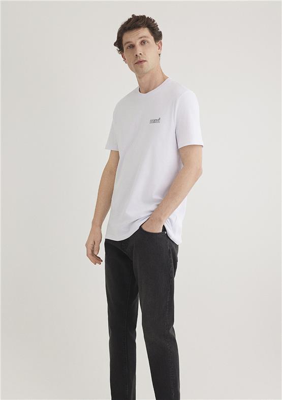 Mavi M0610360-620 Beyaz Erkek Slim Basic T-Shirt