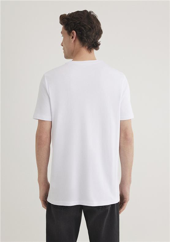 Mavi M0610360-620 Beyaz Erkek Slim Basic T-Shirt