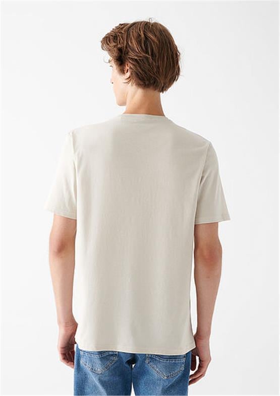 Mavi M0610943-70144 Ay Taşı Beji Erkek Regular Mavi Baskılı T-Shirt