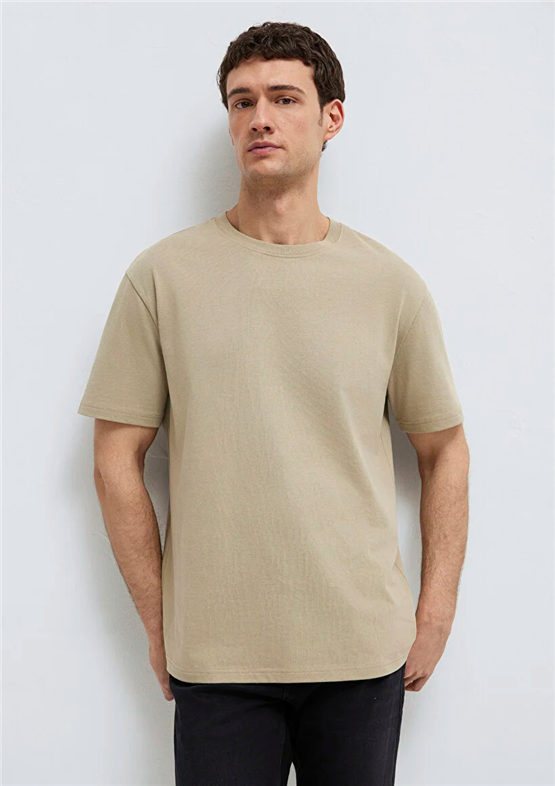 Mavı M0611596-70360 Seneca Rock Erkek Oversıze Bısıklet Yaka Basıc T-Shırt