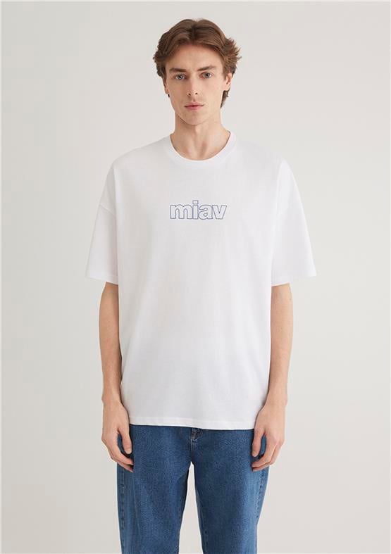 Mavi M0611704-620 Beyaz Erkek Oversize Miav T-Shirt