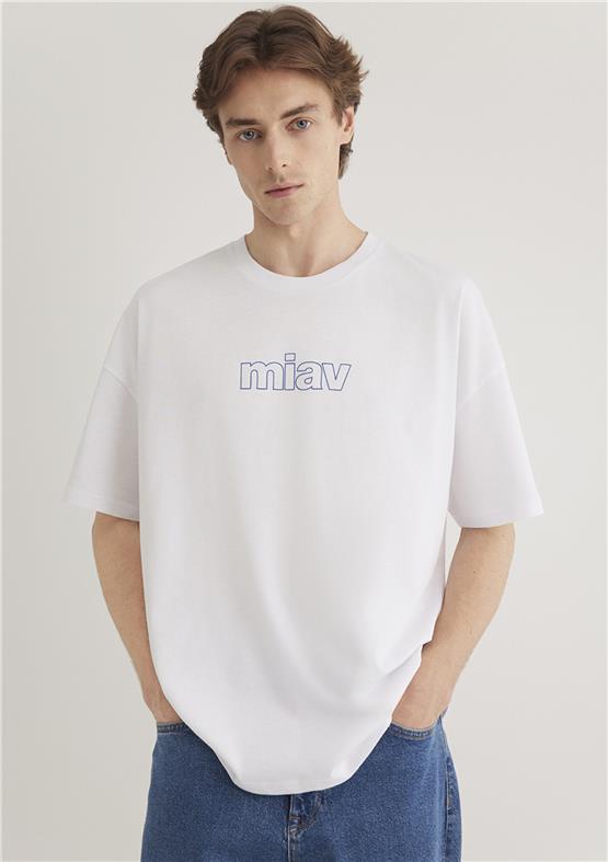 Mavi M0611704-620 Beyaz Erkek Oversize Miav T-Shirt