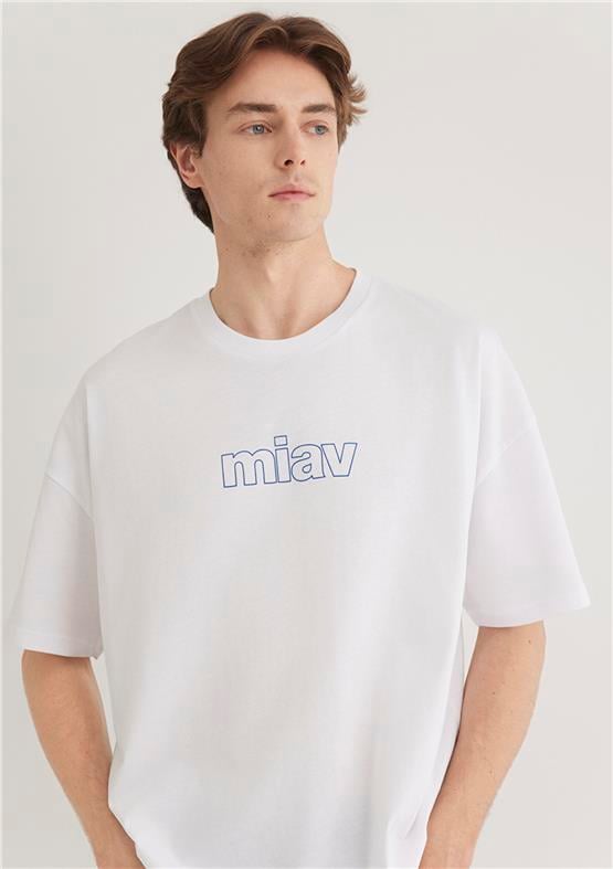 Mavi M0611704-620 Beyaz Erkek Oversize Miav T-Shirt