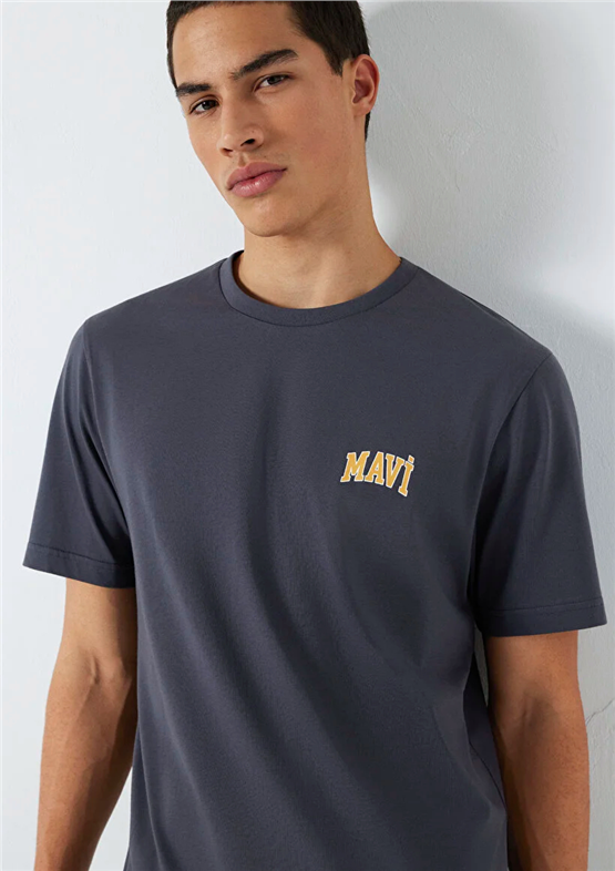 Mavı M0611714-70101 Nıne Iron Erkek Regular Mavı Logo Baskılı T-Shırt