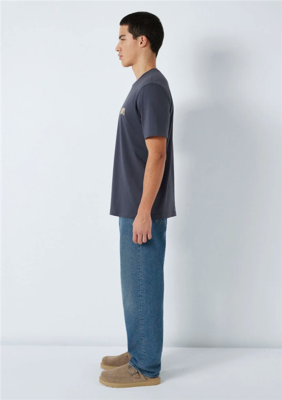 Mavı M0611714-70101 Nıne Iron Erkek Regular Mavı Logo Baskılı T-Shırt