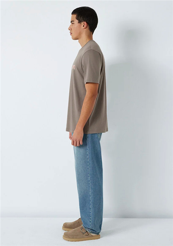 Mavı M0611714-87875 Falcon Erkek Regular Mavı Logo Baskılı T-Shırt