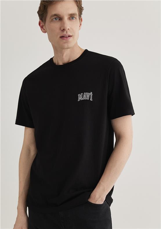 Mavi M0611714-900 Siyah Erkek Regular Mavi Logo T-Shirt