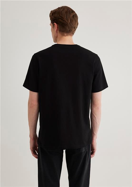 Mavi M0611714-900 Siyah Erkek Regular Mavi Logo T-Shirt