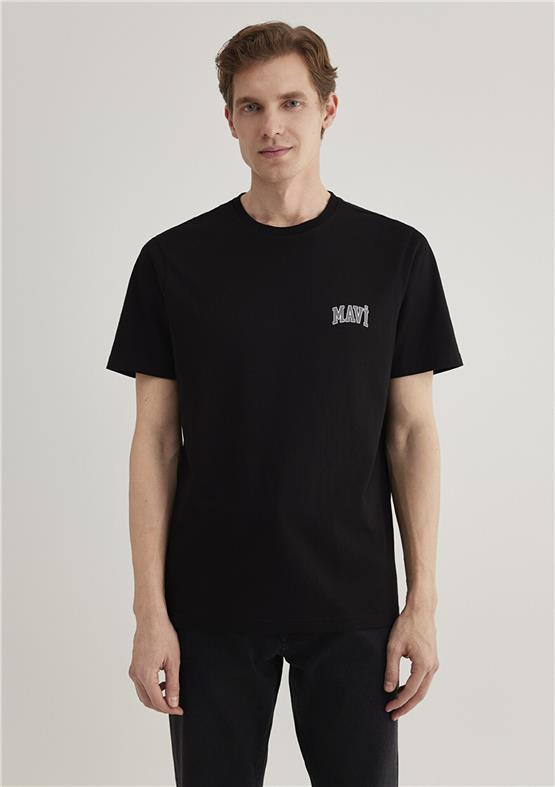 Mavi M0611714-900 Siyah Erkek Regular Mavi Logo T-Shirt