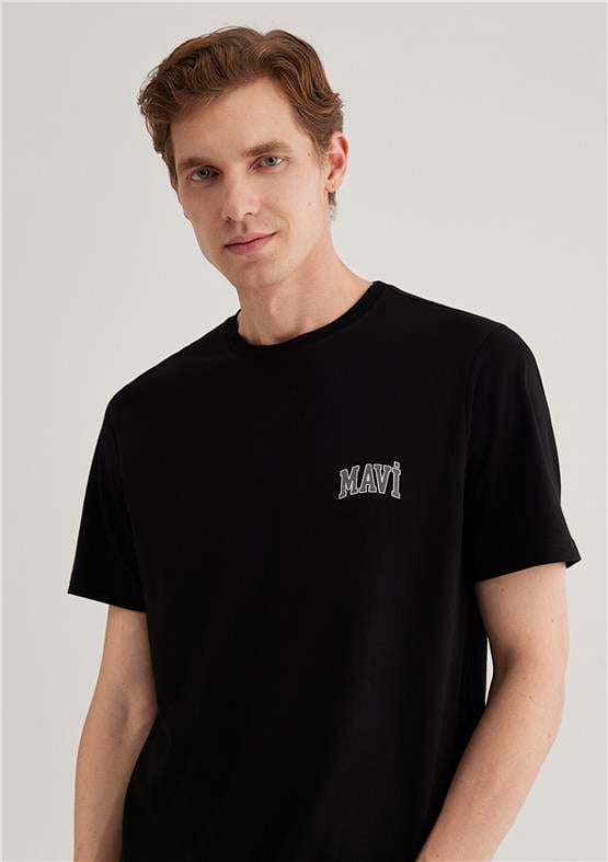 Mavi M0611714-900 Siyah Erkek Regular Mavi Logo T-Shirt