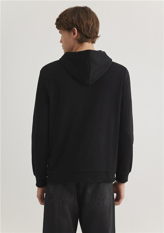 Mavi M0611721-900 Siyah Erkek Regular Kapuşonlu Logo Baskılı Sweatshirt